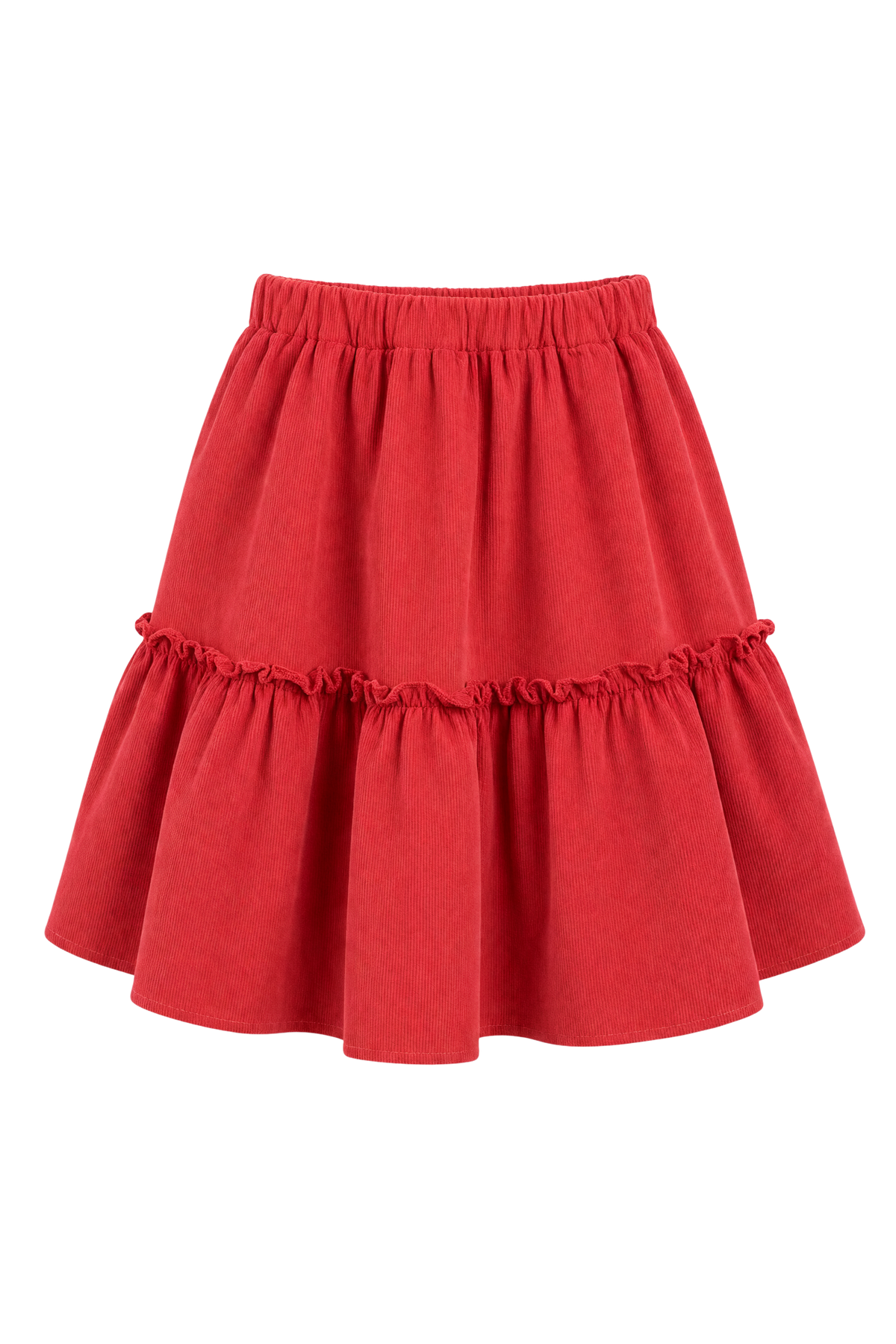 Coral corduroy cotton skirt - product view