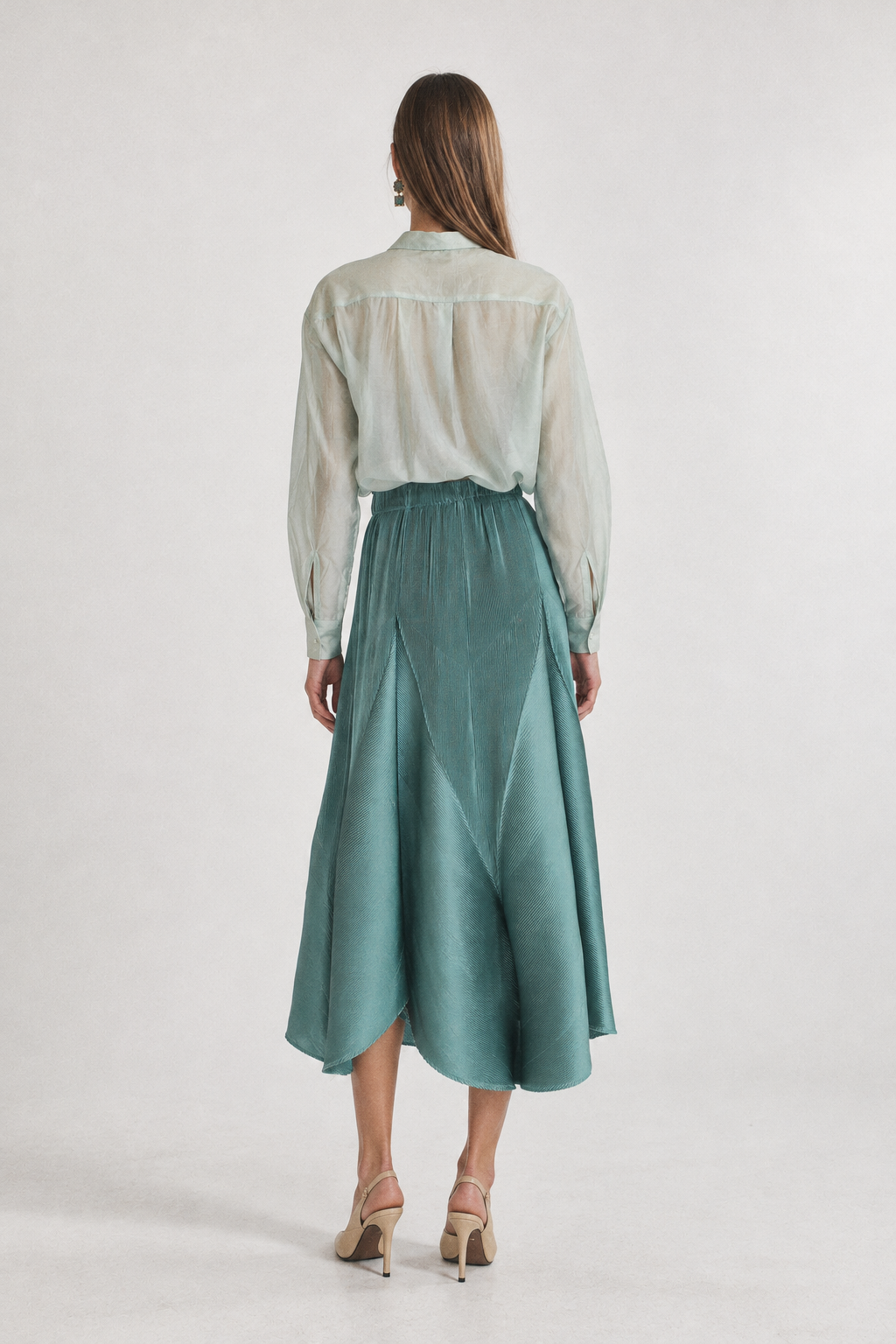 SAGE GLOW Shirt with Decorated Collar