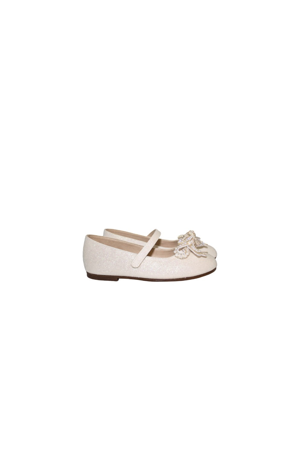 White shoes with a decorative bow