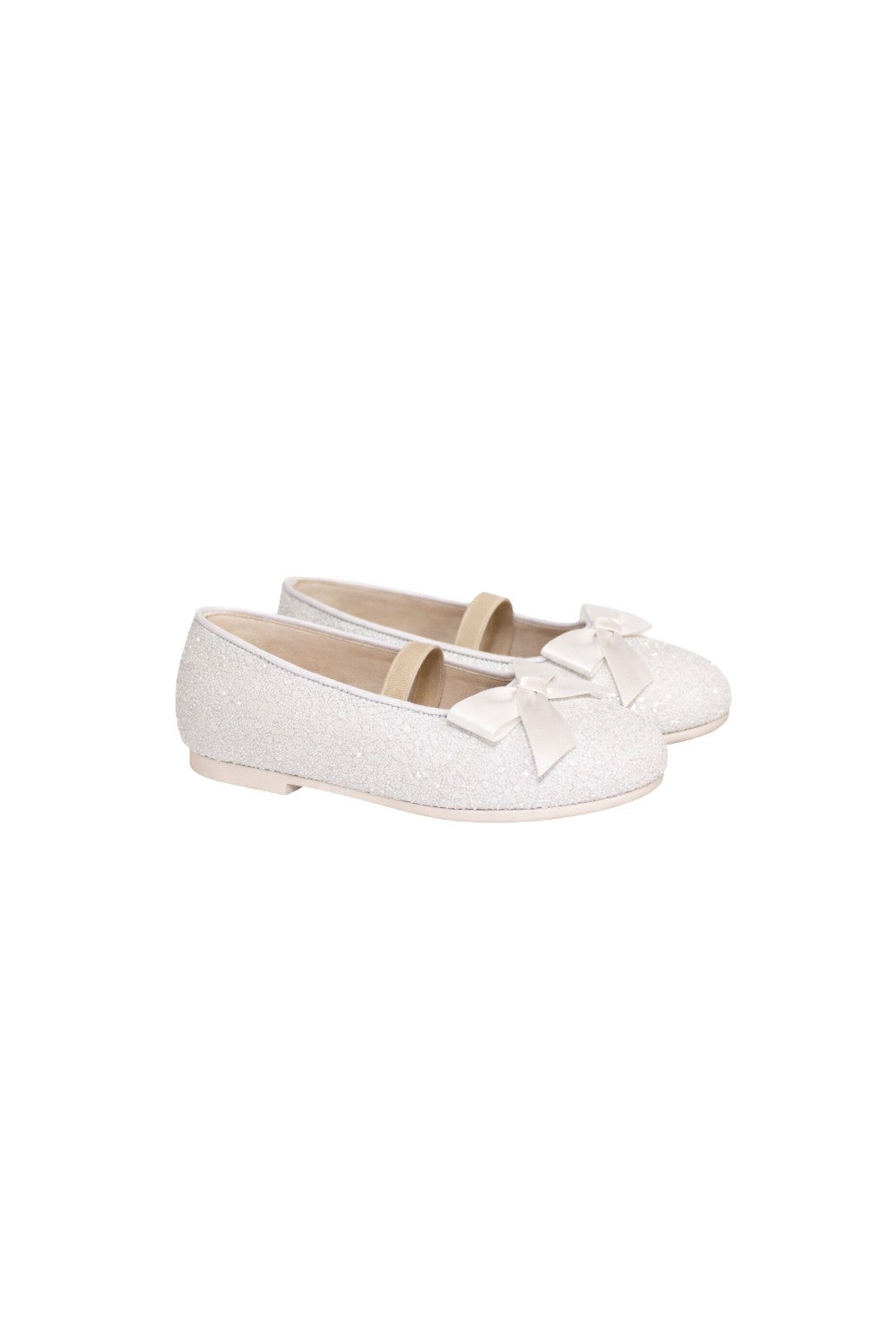 White glitter embellished ballerinas