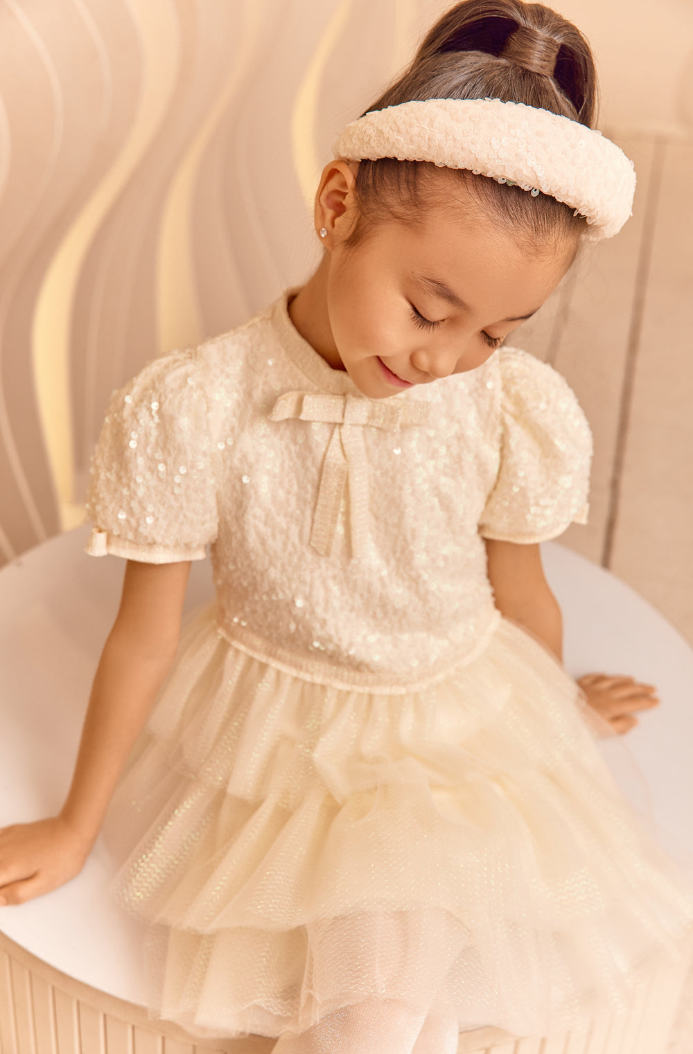 Ivory sequin glittery hairband