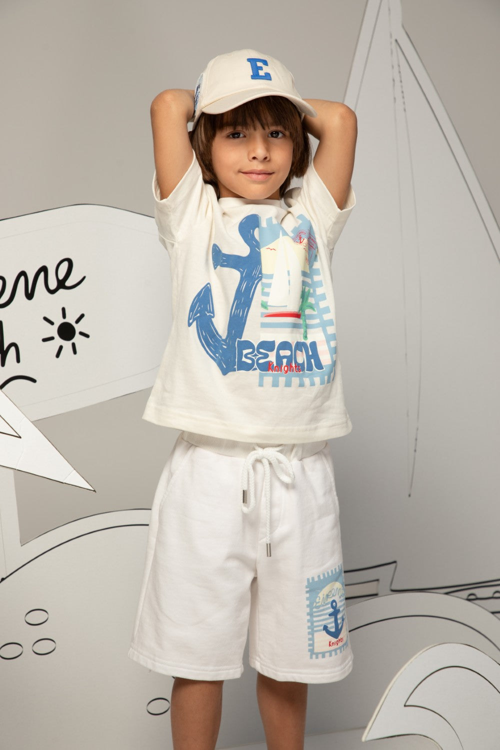 Off-white t-shirt with anchor and post card print