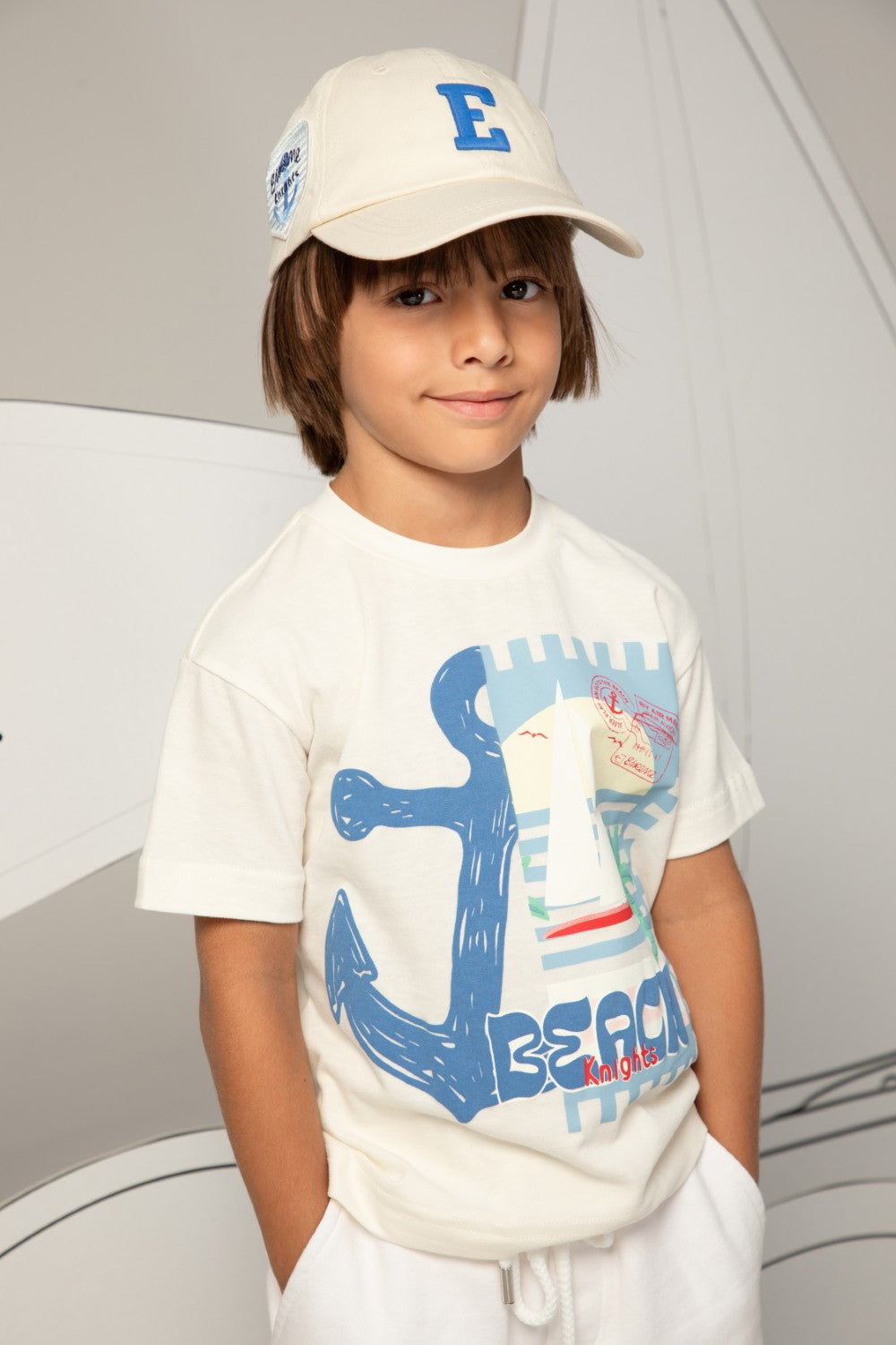 Off-white t-shirt with anchor and post card print