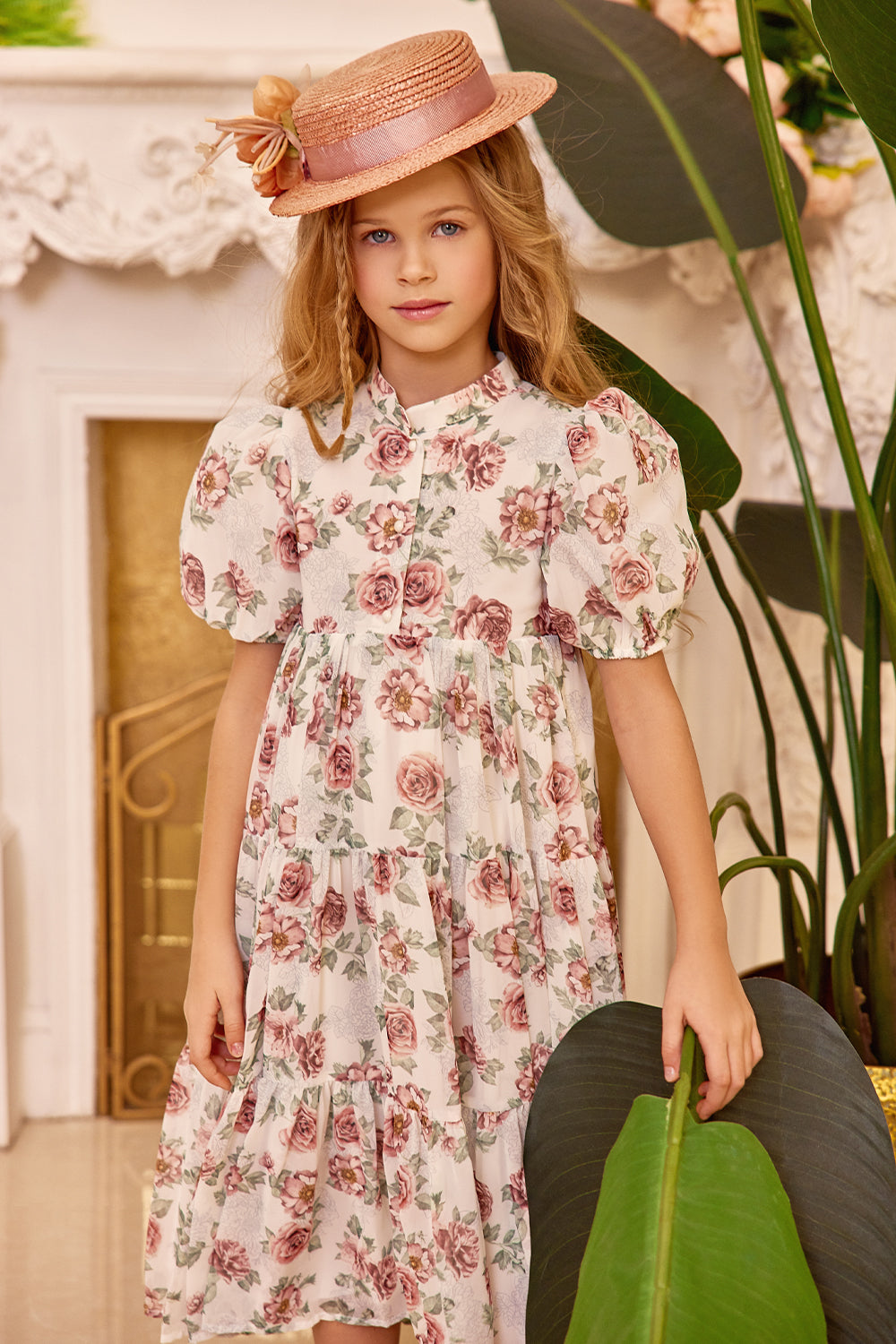 Colorful dress with floral pattern