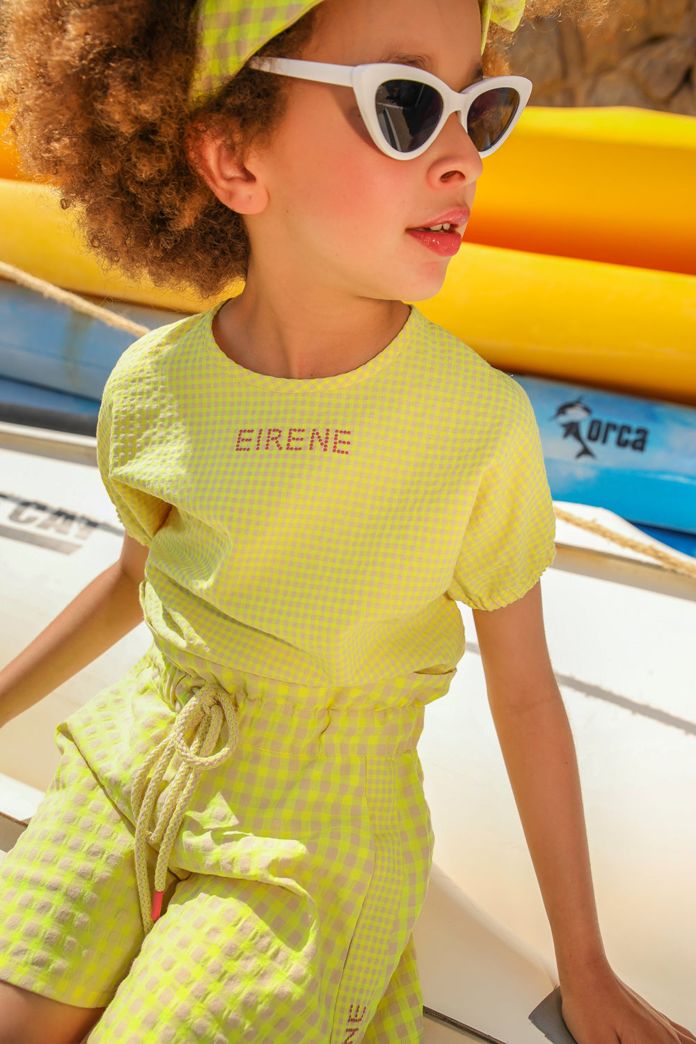Yellow and beige EIRENE cotton shorts