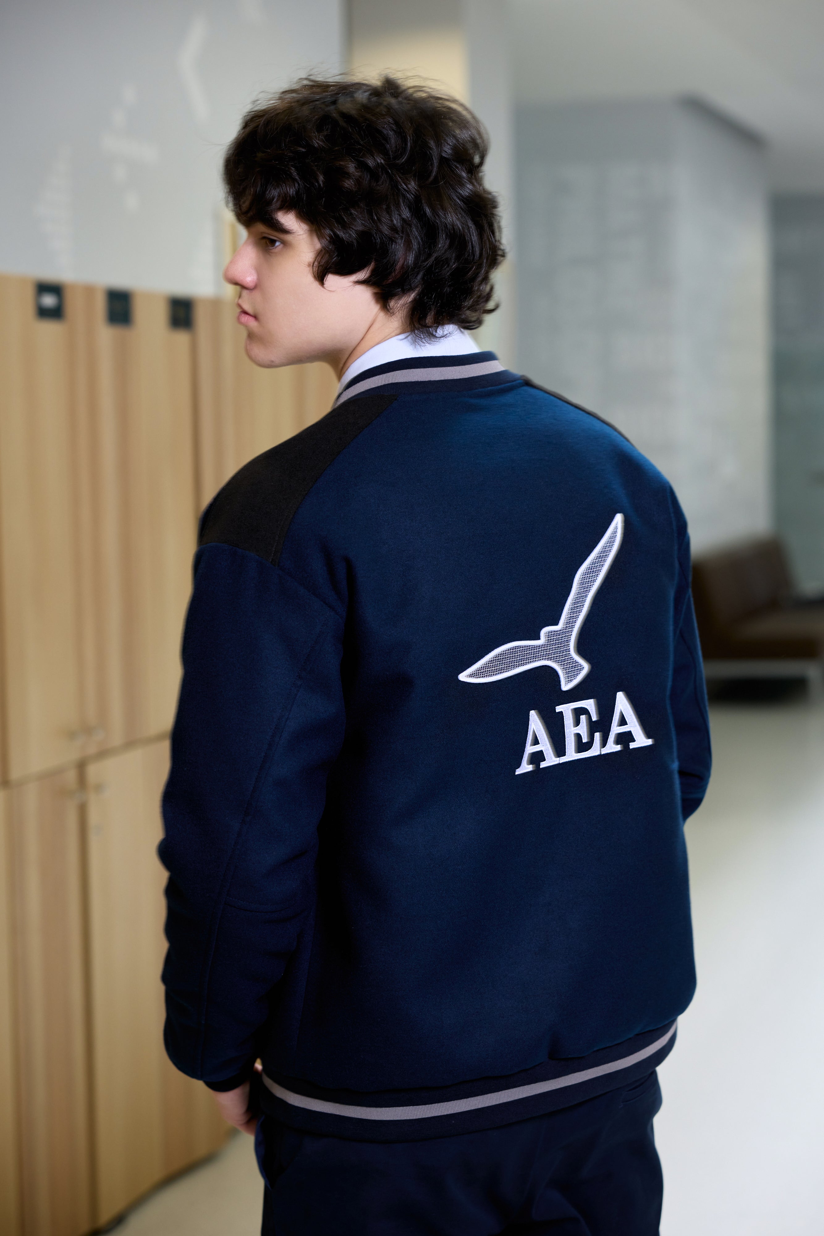 Bomber jacket for teen boys with quilted inner lining