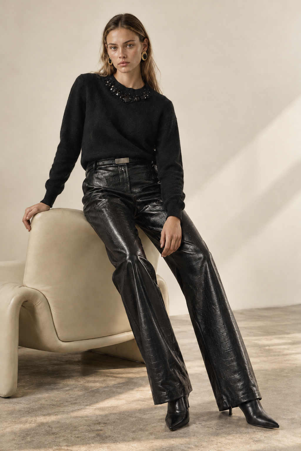 NERA Faux Leather Trousers
