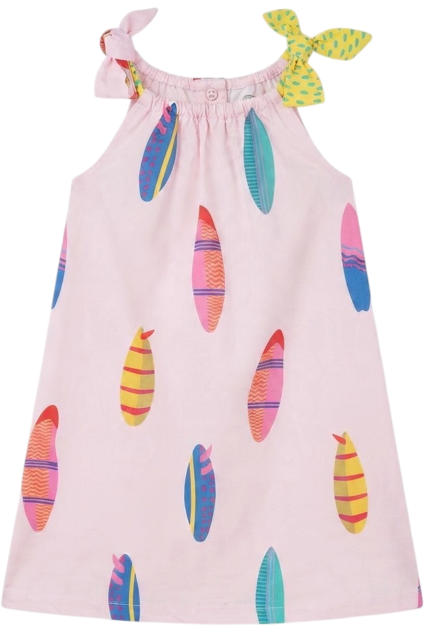 Light pink cotton surf dress with adjustable straps - product view