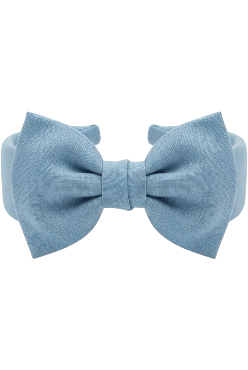 Light blue oversized bow hairband - product view