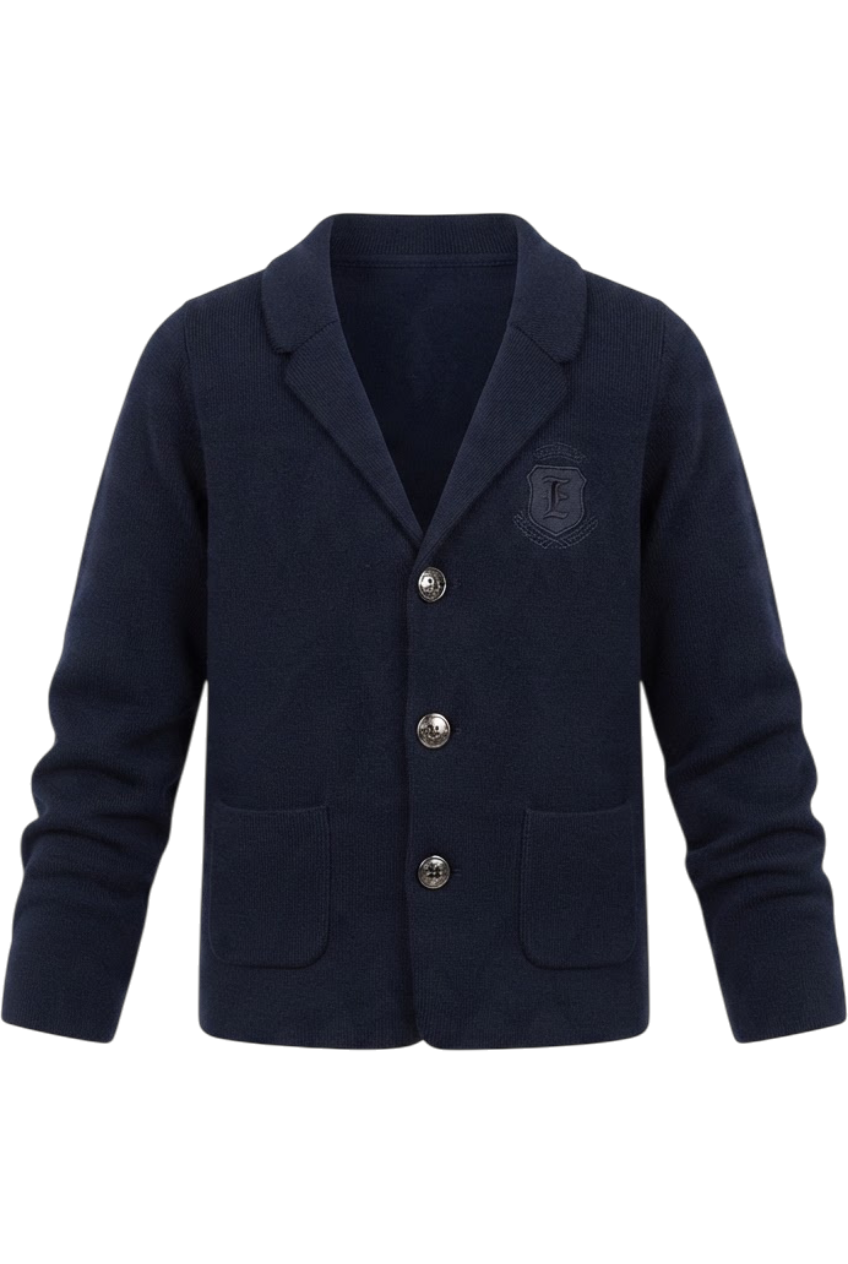 Knitted blazer with tailored lapels - product view