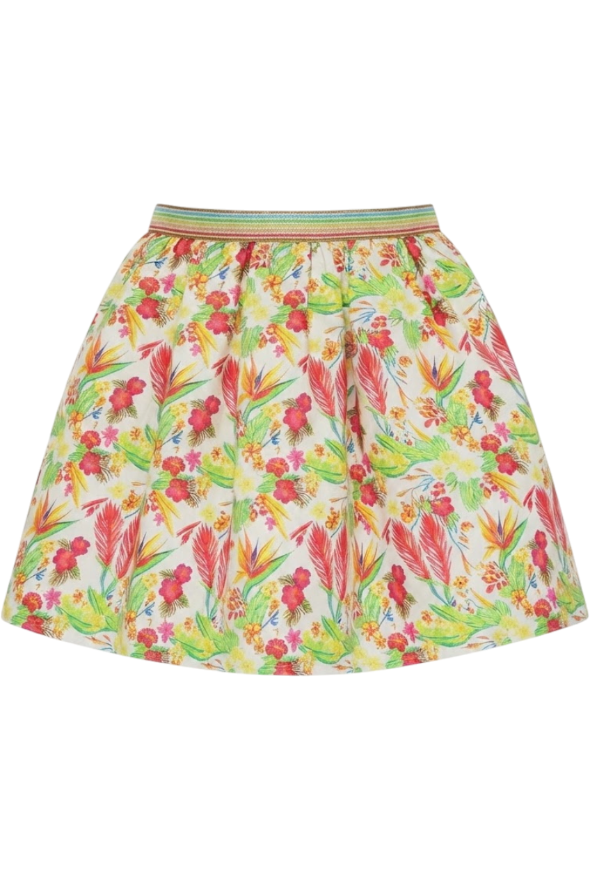 Jungle print skirt with shiny elastic - product view