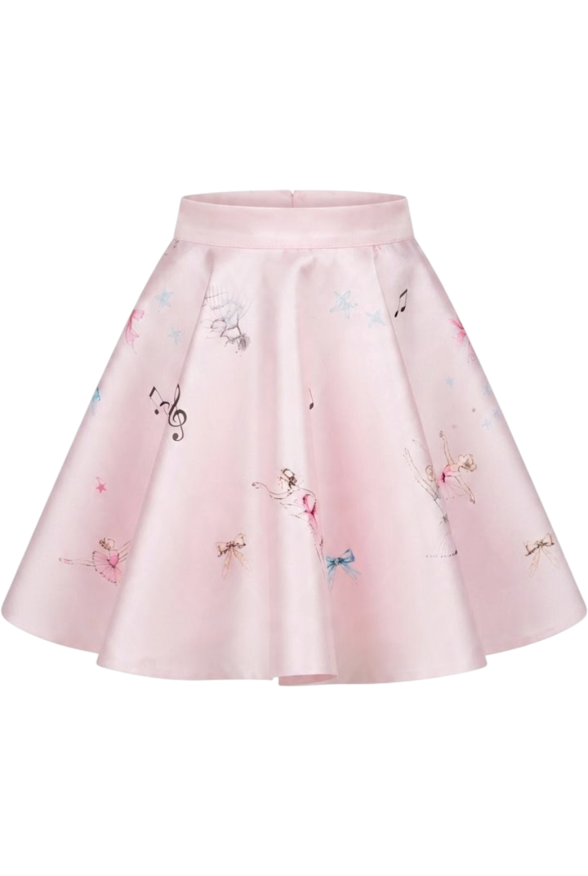 Light pink skirt with ballet print - product view