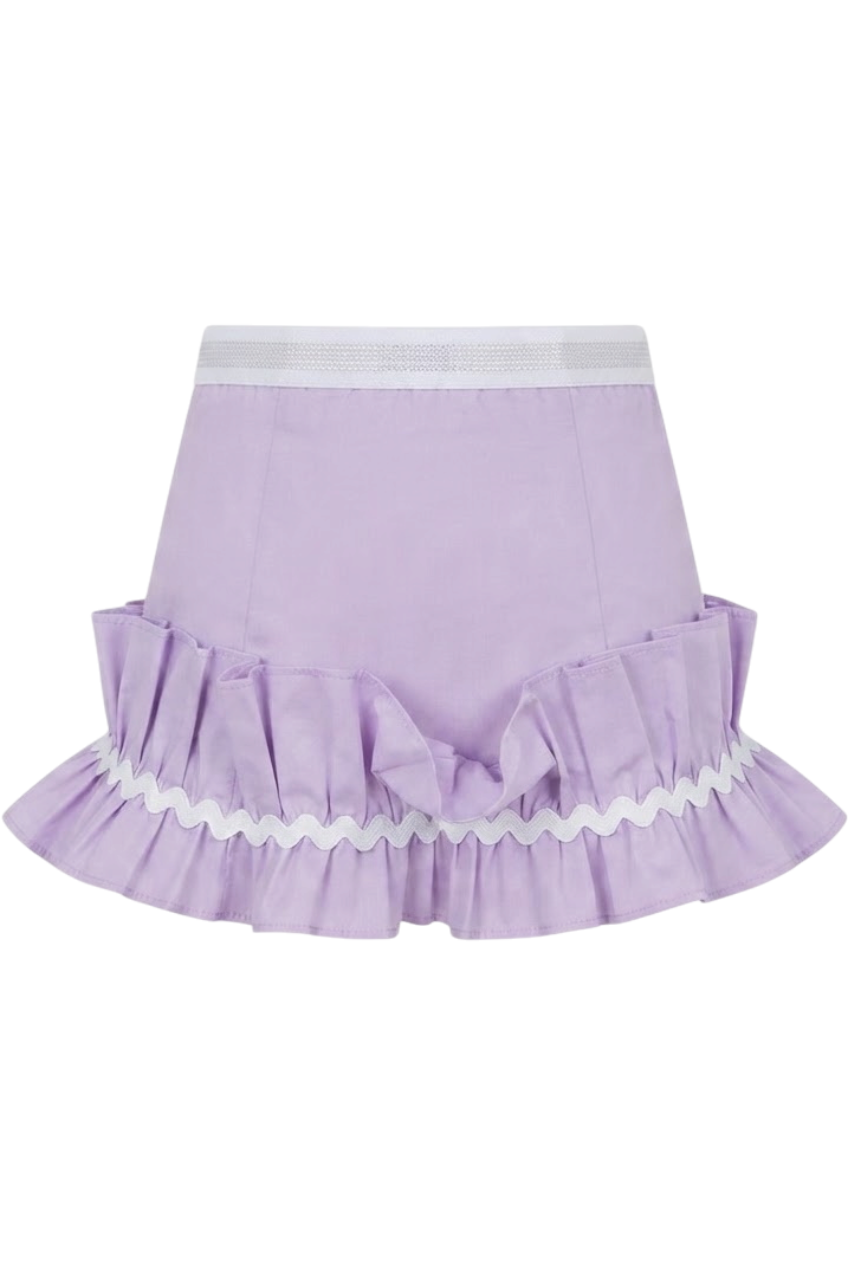 Purple cotton frilled skirt - product view