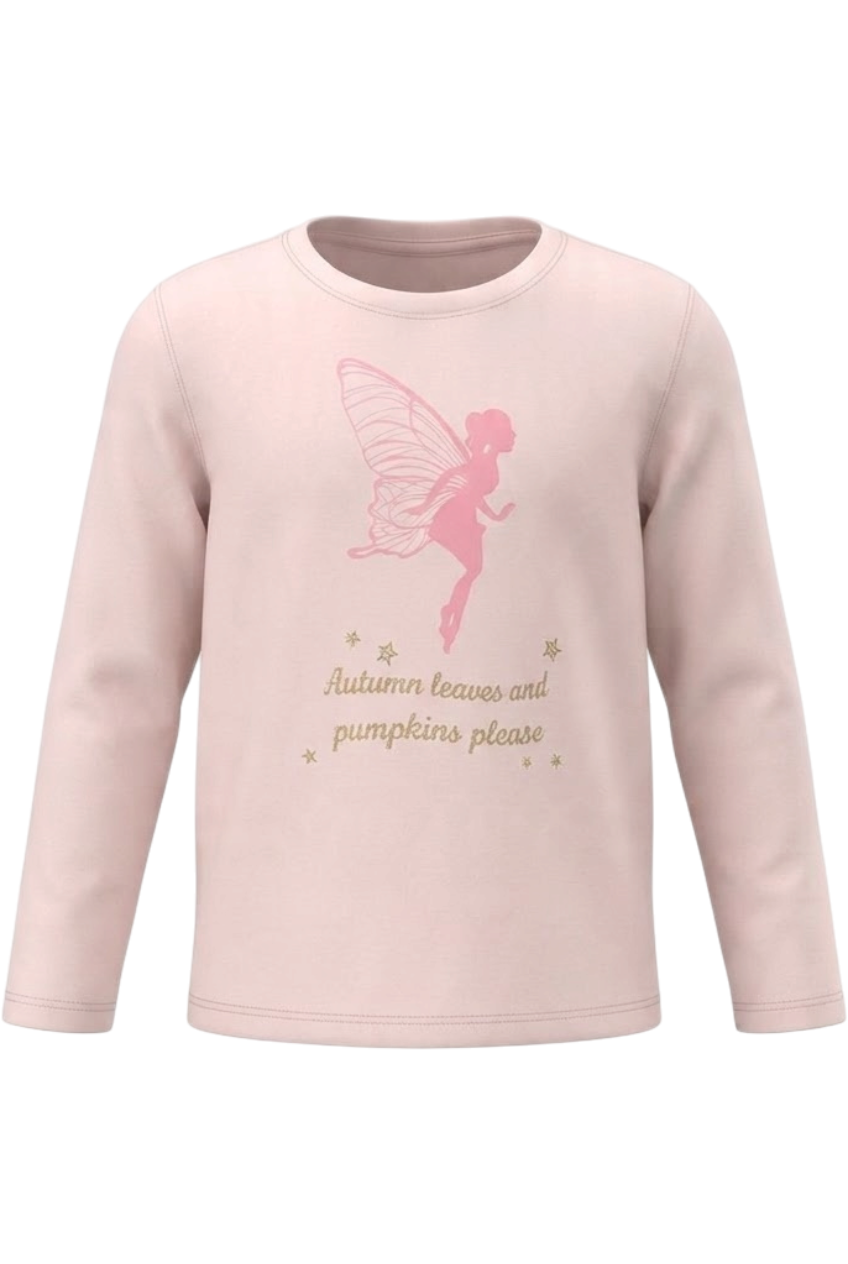 Pale yellow pink fairy t-shirt - product view