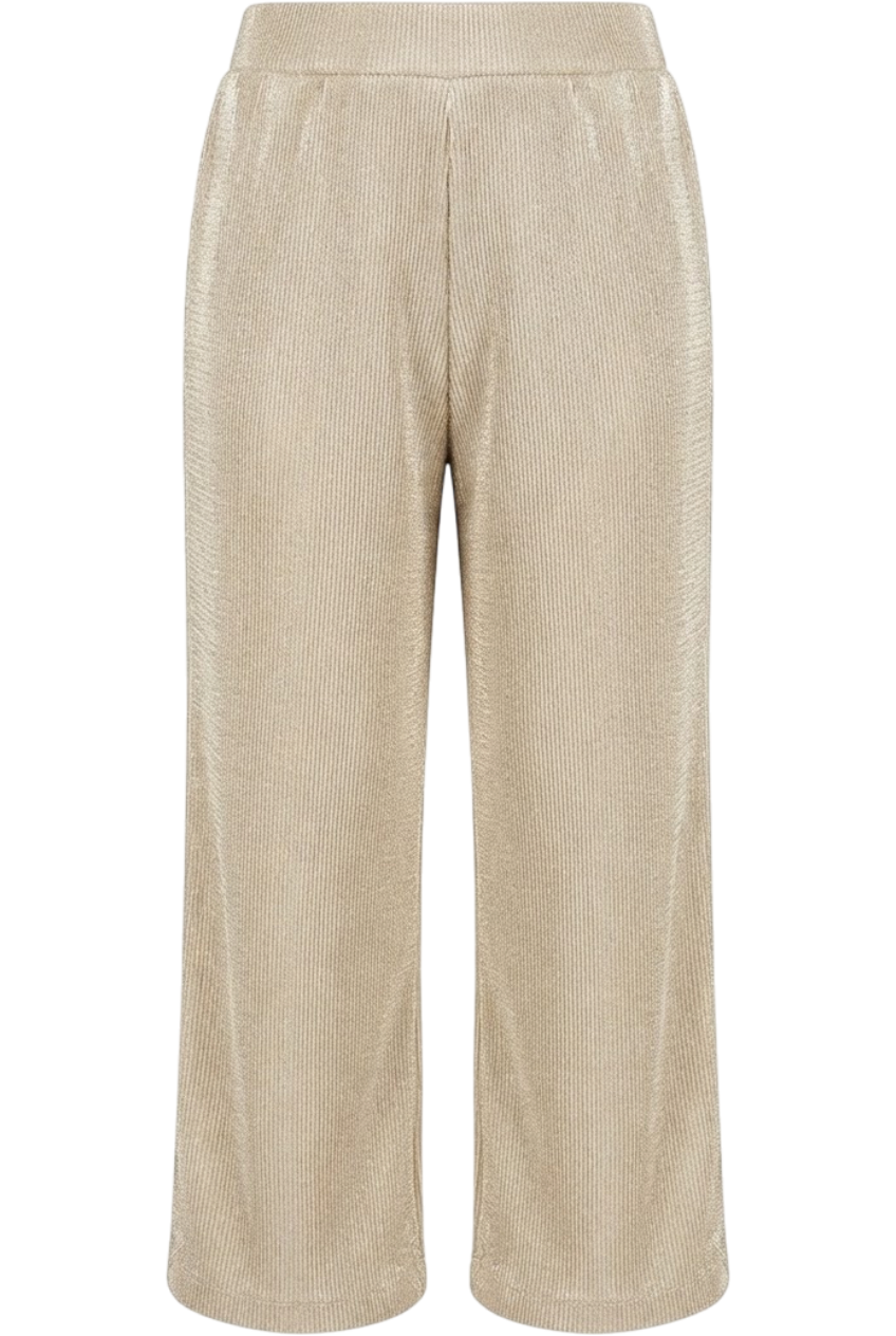 Gold micro pleated trousers - product view
