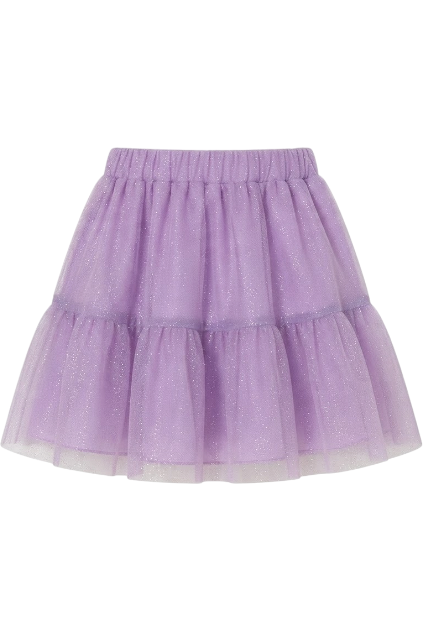 Lilac shimmering tulle skirt - product view