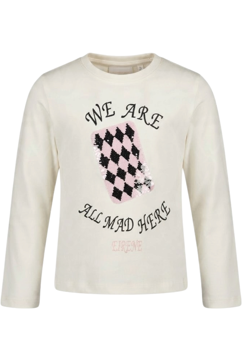Off-white "We are all mad here" sequin card t-shirt - product view
