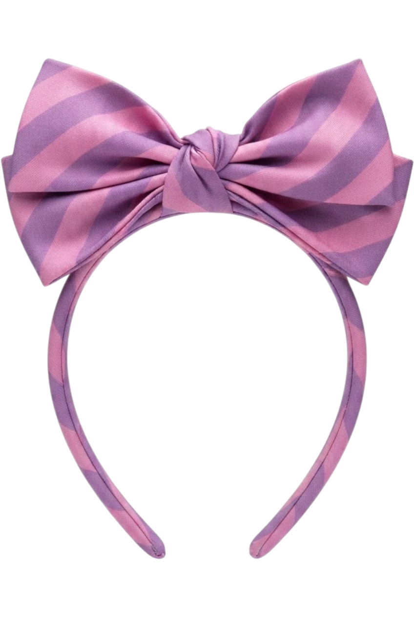 Purple stiped headband - product view