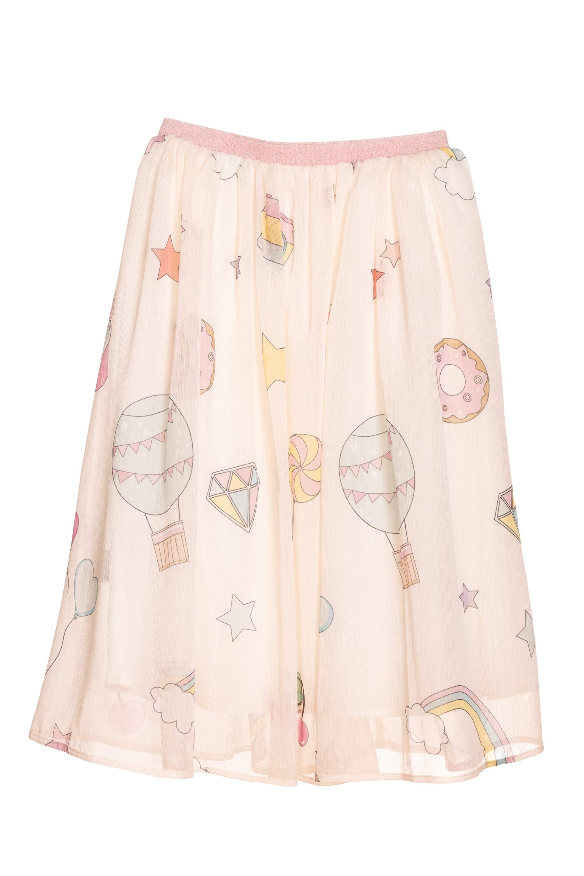 White unicorns chiffon skirt