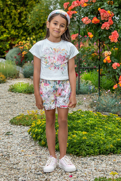 Cotton floral shorts