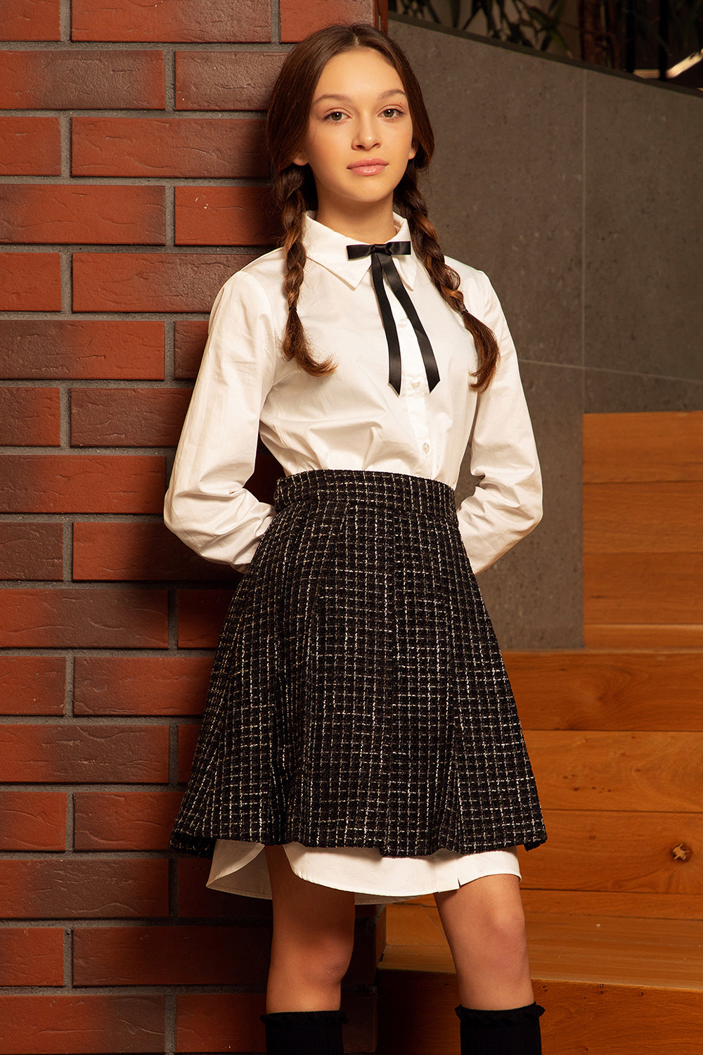 Black tweed skirt