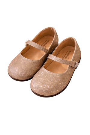 Gold glitter mary janes