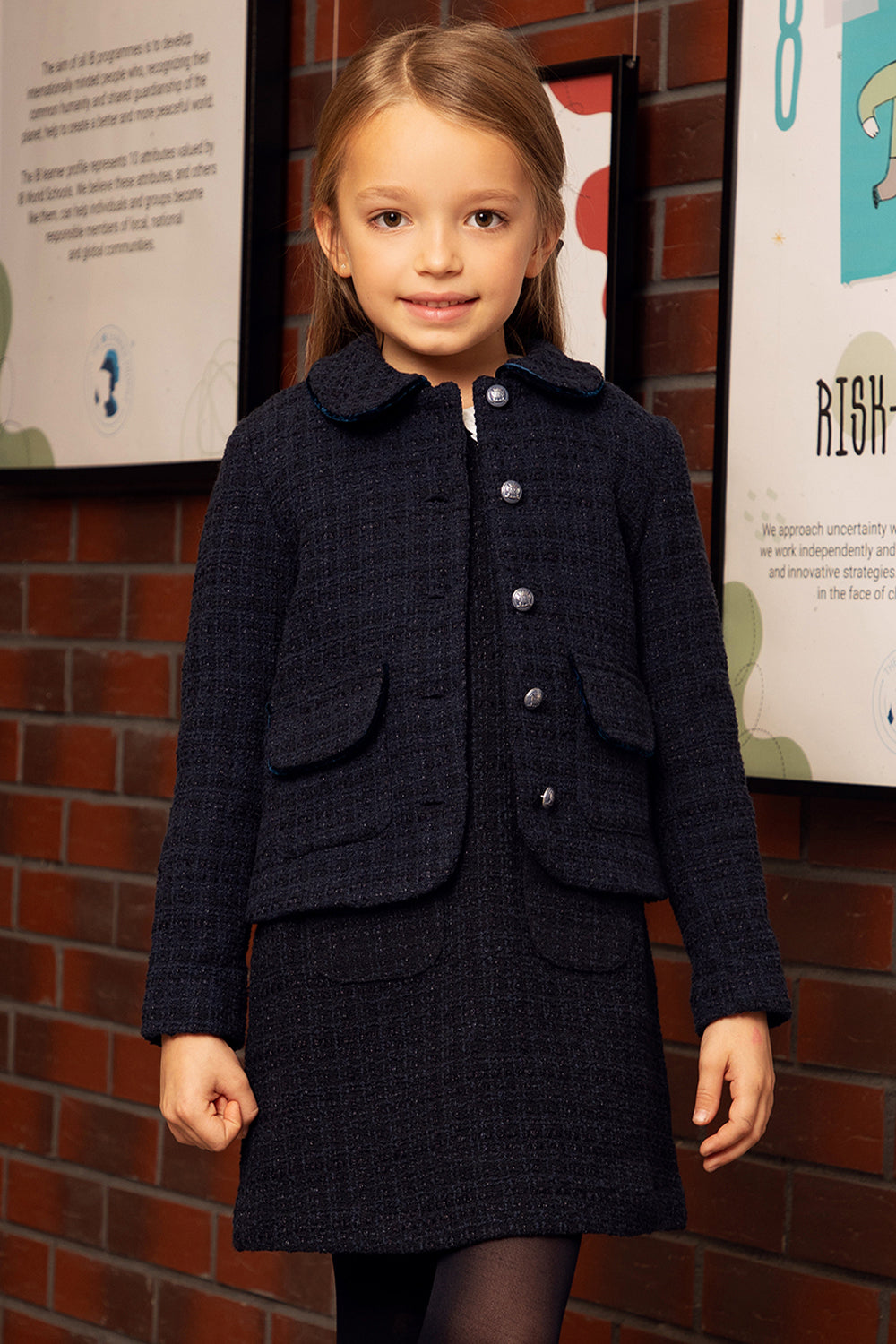 Dark blue tweed blazer