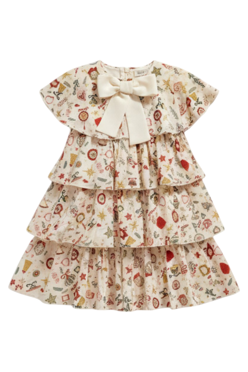 Off-white Christmas layered dress