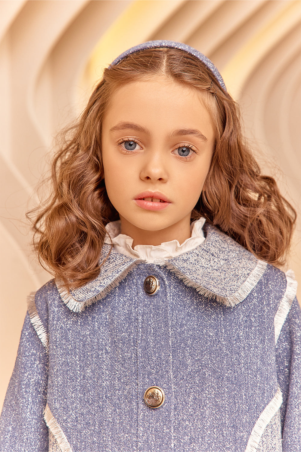 Denim and silver blazer with silver fringes