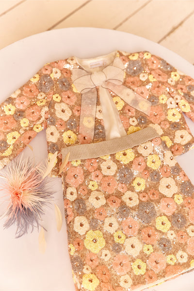 Sequins multi color floral skirt