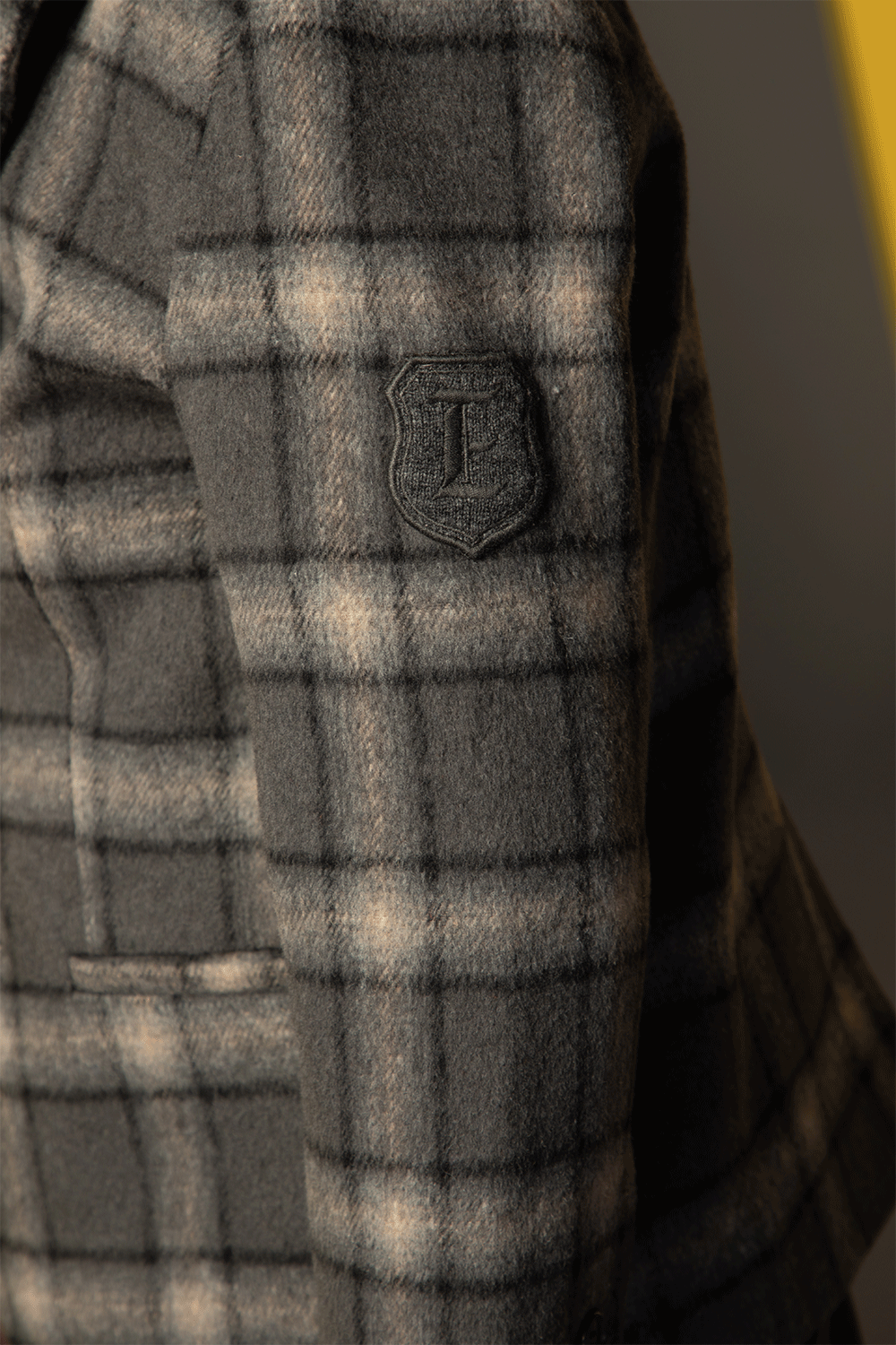 Checked wool-blend blazer