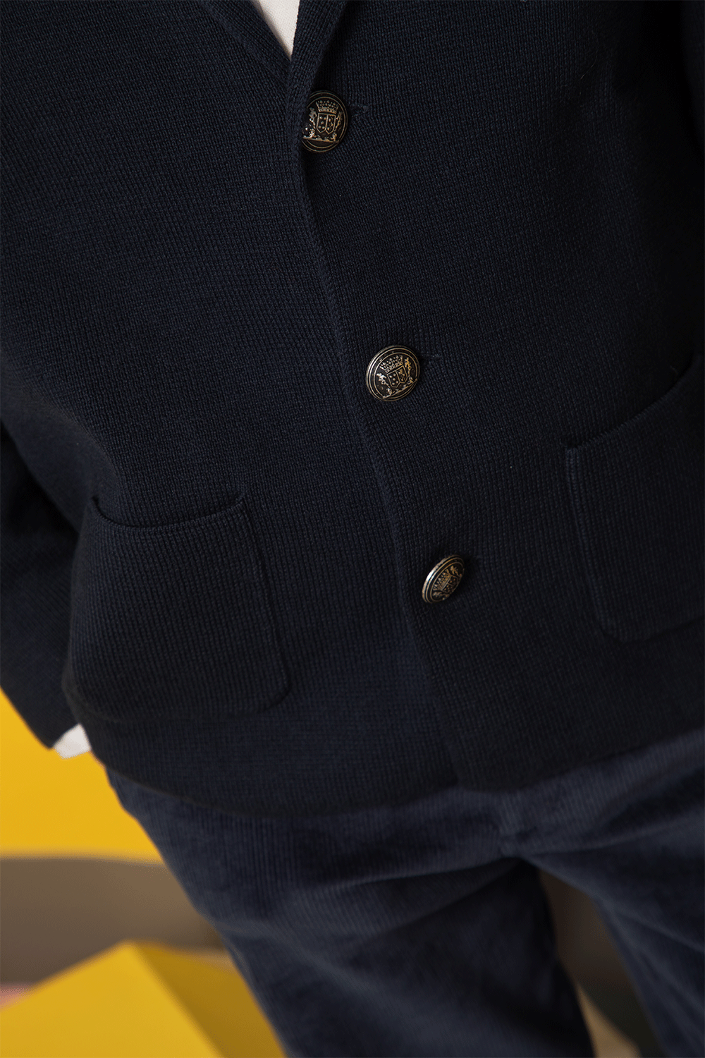 Knitted blazer with tailored lapels