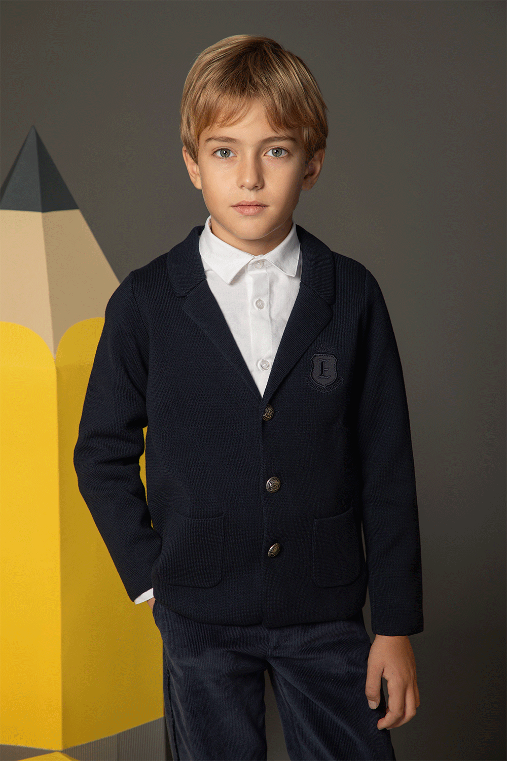Knitted blazer with tailored lapels