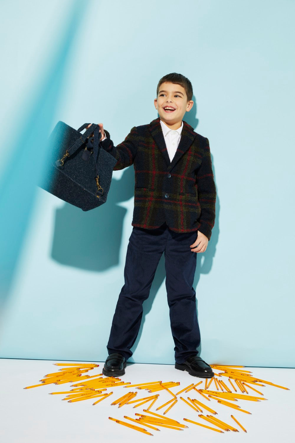 Blue corduroy trousers