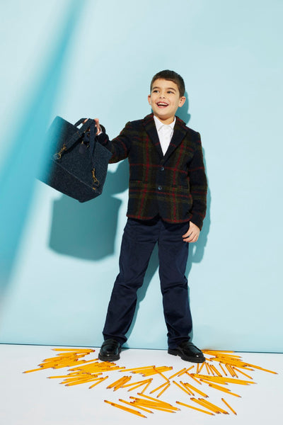 Blue corduroy trousers