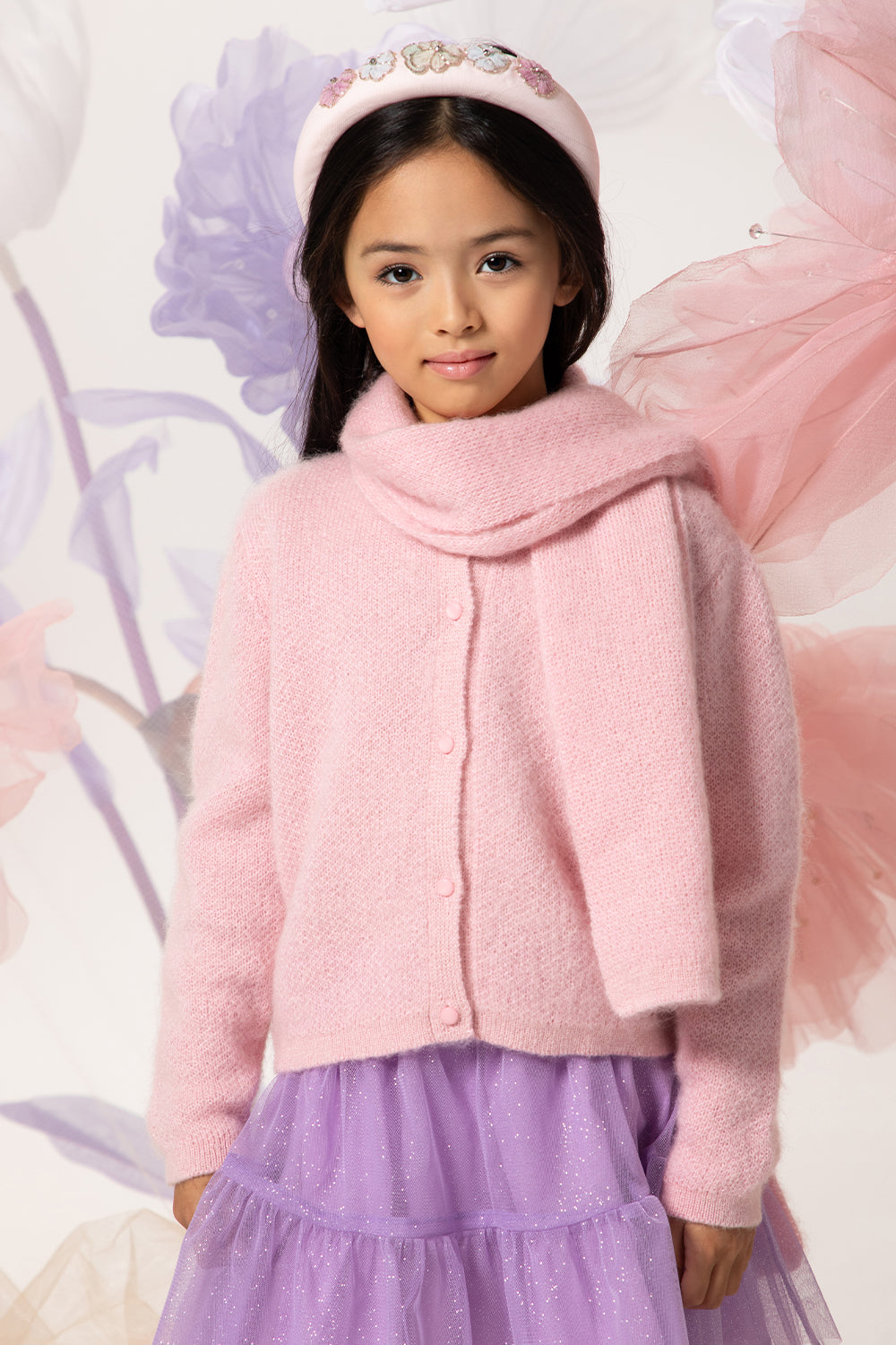 Pink moher cardigan