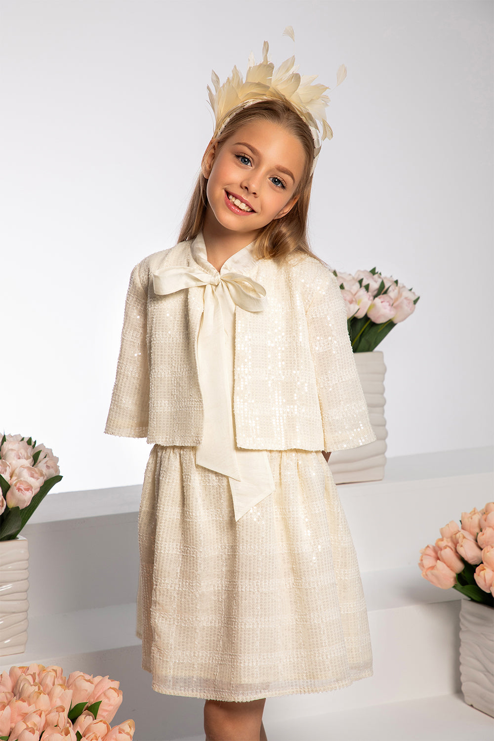 Ivory sequin skirt
