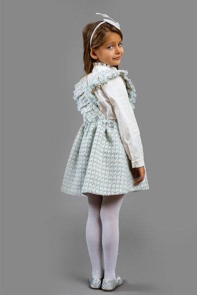 Tweed wool blend pinafore dress
