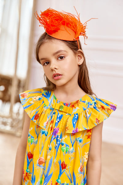 Yellow cotton Spring flowers Liberty print jumpsuit