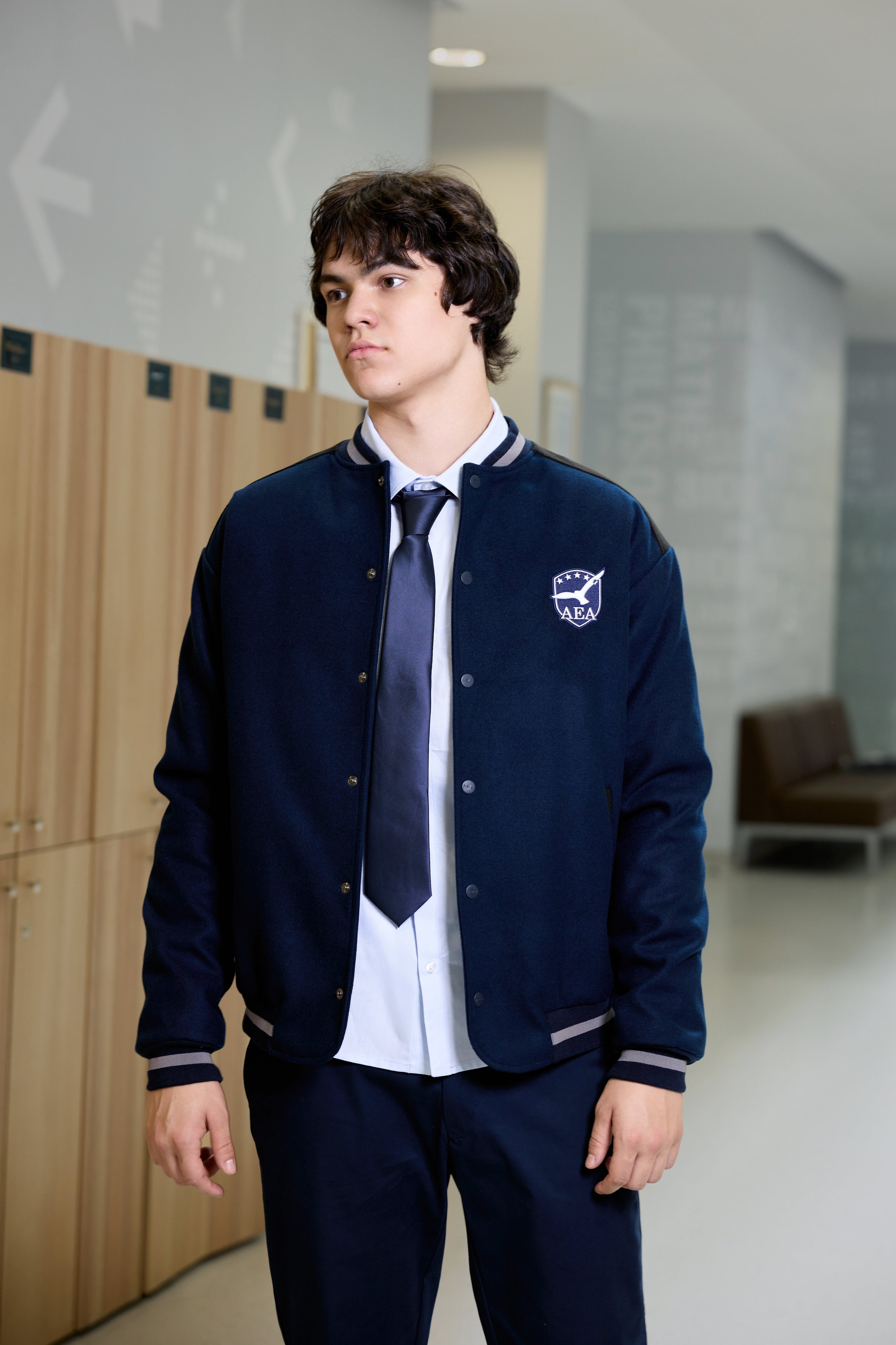 Bomber jacket for teen boys with quilted inner lining