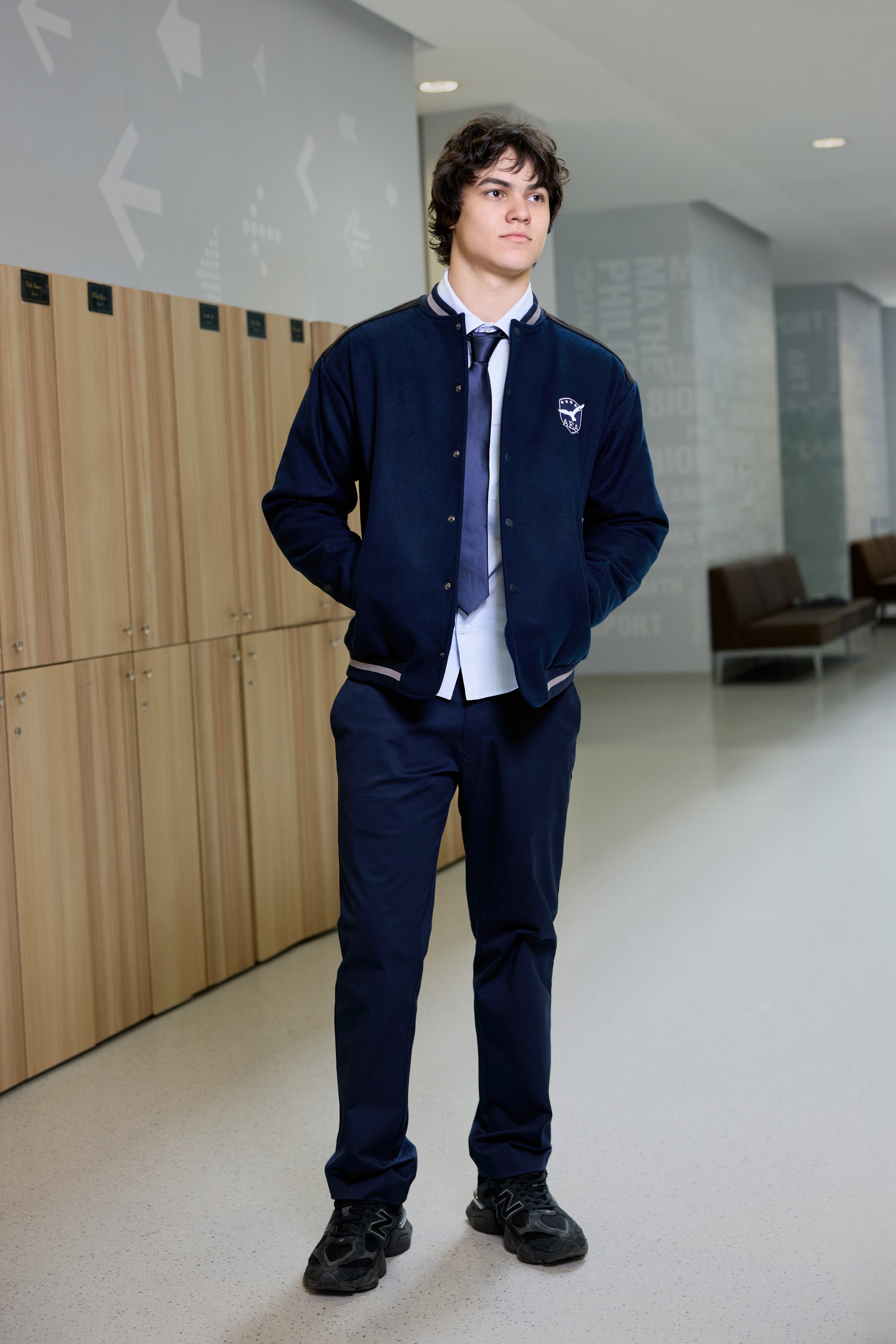 Bomber jacket for teen boys with quilted inner lining