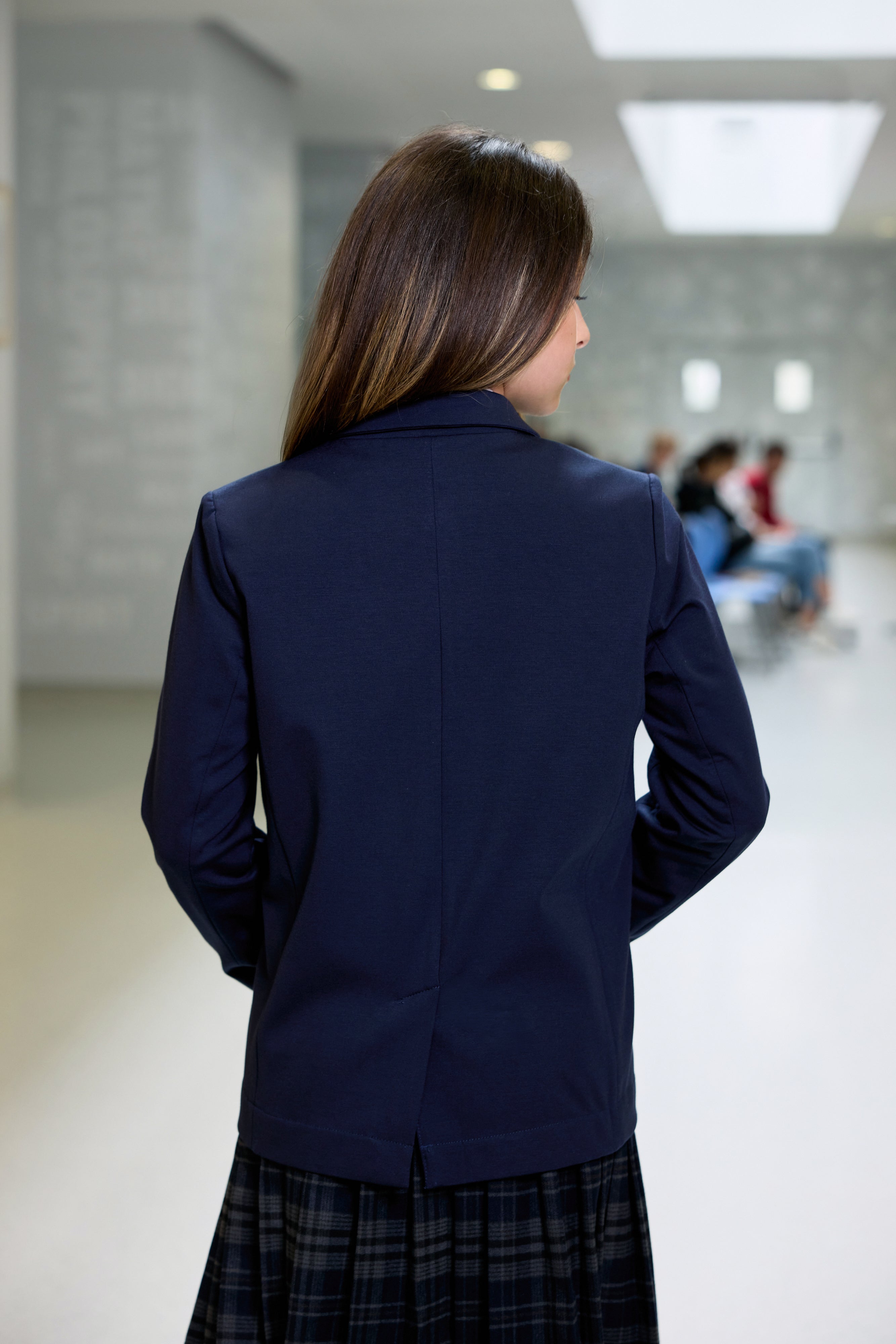 Navy blazer for girls with logo