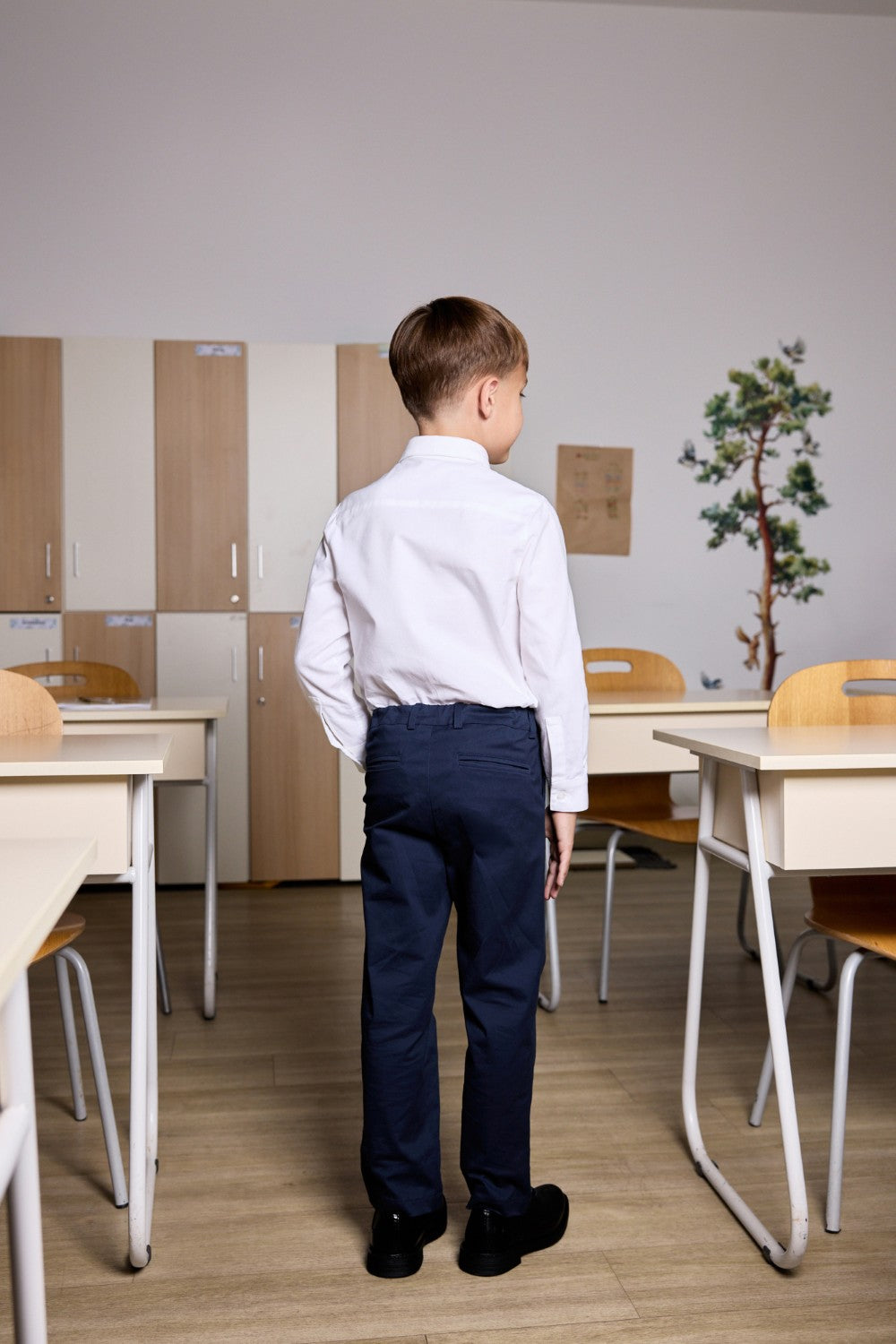 Classic white little boys cotton shirt