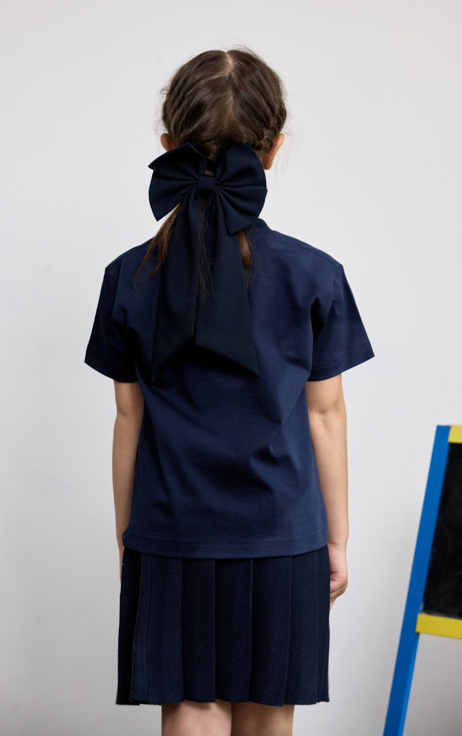 Navy t-shirt for little girls with AEA logo