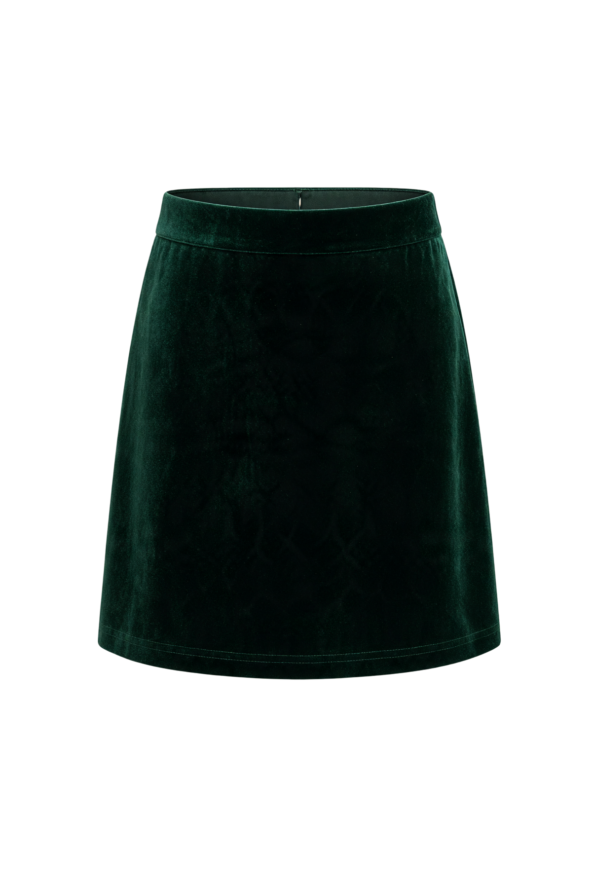 Silk velvet green skirt - product view