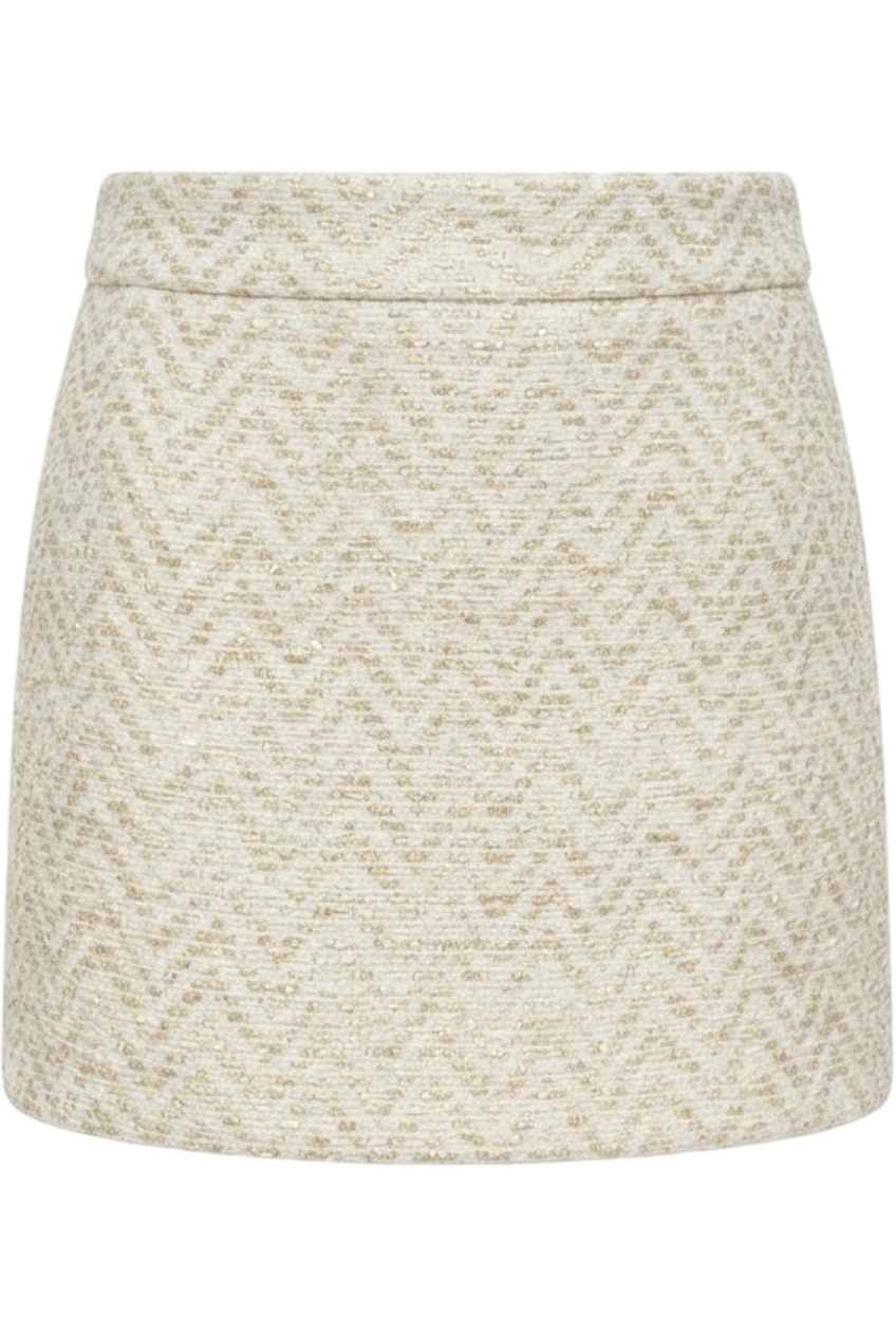 Off-white and gold tweed skirt - product view