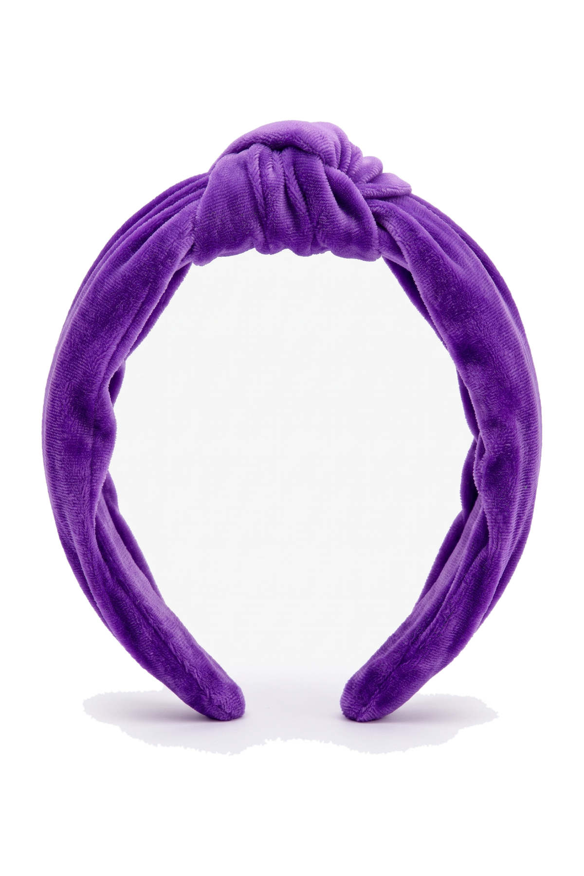 Purple velvet knot hairband - product view