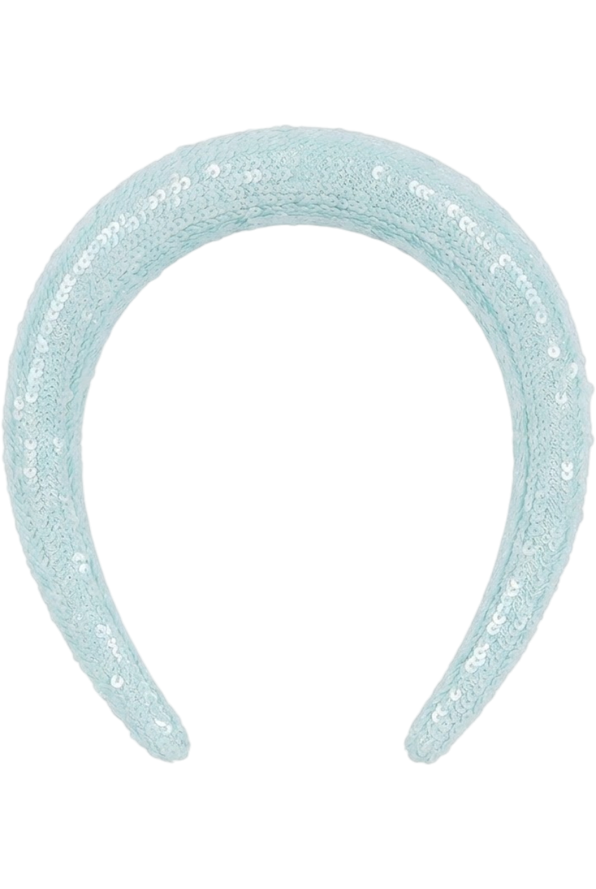 Light blue sequin headband - product view