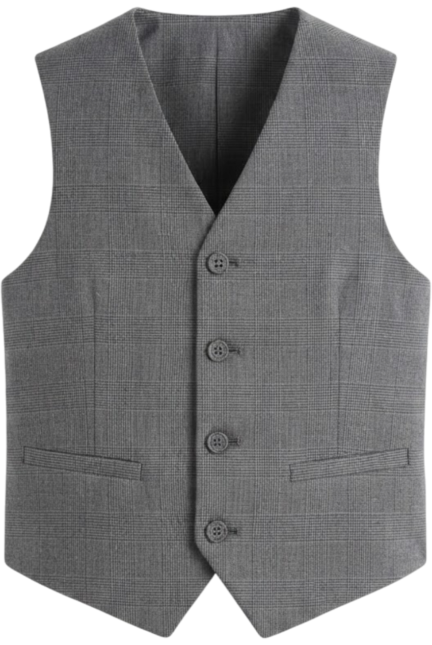 Gray plaid vest - product view