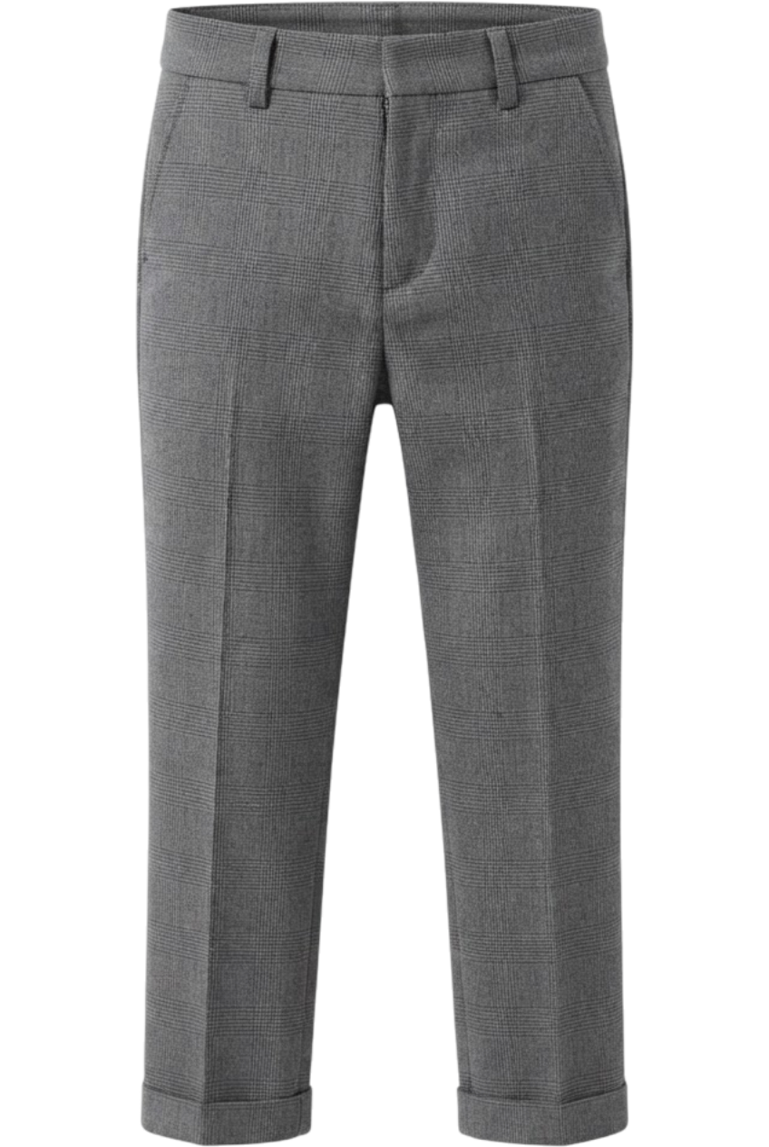 Gray plaid trousers - product view